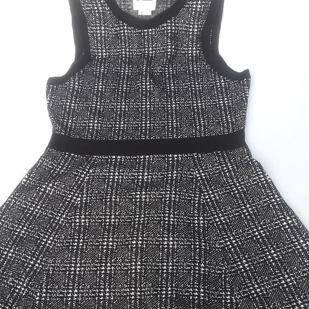 Kate Spade black and white sleevelss wool blend dress